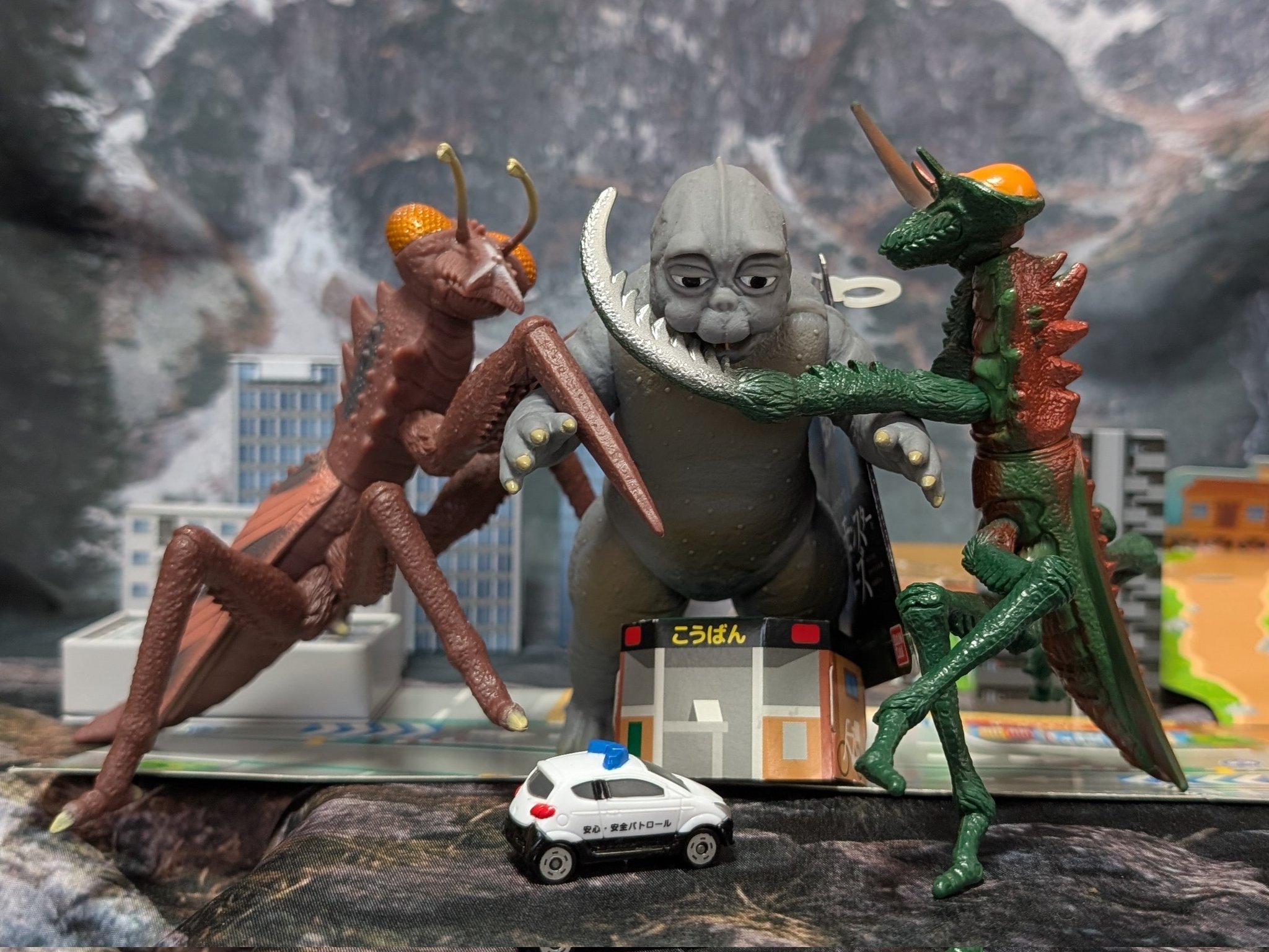 カマキラス 旧型ソフビ 3体セット ゴジラの息子 カマキラス 旧型ソフビ 3体セット ゴジラの息子 カマキラス 旧型ソフビ