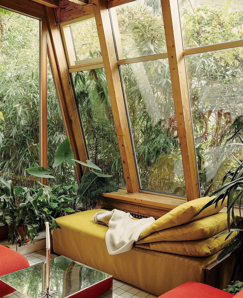 The retro skylight and plants combo is hard to beat