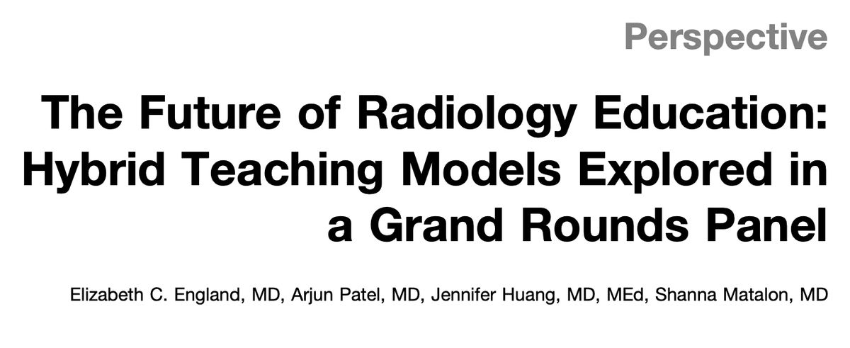 Shanna Matalon, MD (@shannamatalonmd) on Twitter photo delighted to share this editorial written by past chief residents #DrElizabethEngland, Dr <a href="/ajpatelmd/">Arjun Patel</a> & amazing colleague #DrJenniferHuang filled with tips and tricks from <a href="/VUMChealth/">Vanderbilt Health</a>'s own #radiologists about effective #hybridteaching!
article here ➡️authors.elsevier.com/a/1lL-A3qp4qxW… delighted to share this editorial written by past chief residents #DrElizabethEngland, Dr <a href="/ajpatelmd/">Arjun Patel</a> & amazing colleague #DrJenniferHuang filled with tips and tricks from <a href="/VUMChealth/">Vanderbilt Health</a>'s own #radiologists about effective #hybridteaching!
article here ➡️authors.elsevier.com/a/1lL-A3qp4qxW…