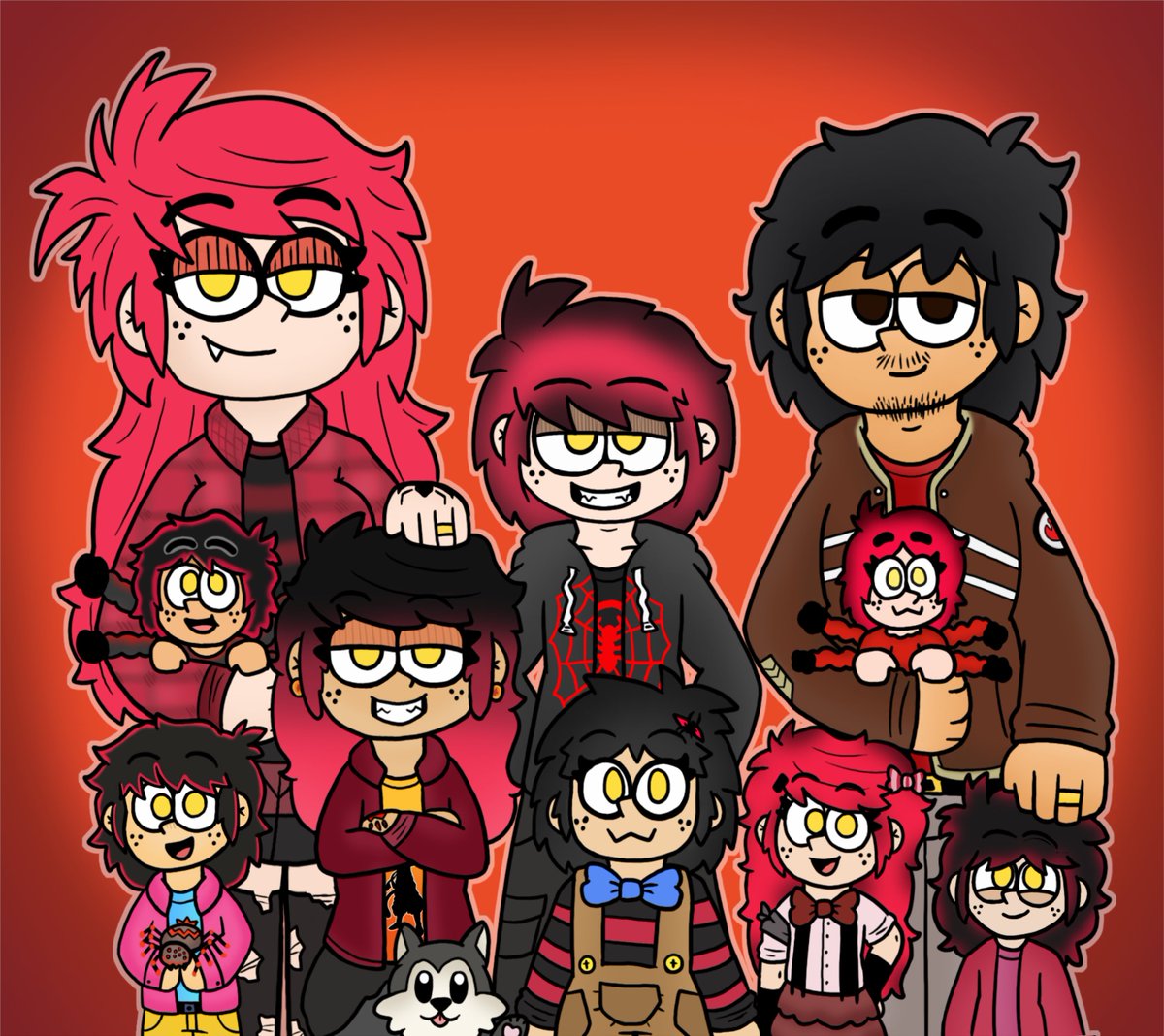 CorbatasDraws's tweet photo. @Exdvvv Commision!
Este 30 de Junio celebramos el aniversario del Fanfic de Wane, y que mejor para esta ocasion que celebrarlo con un dibujo de una de las familias mas grandes de la tercera Generacion β€οΈπ·οΈ
#Sinkids #Theloudhouse #OCs #Sin_kids #Waneloud #BobbyJr #Wobby #Family https://t.co/V6yIpWGfNg