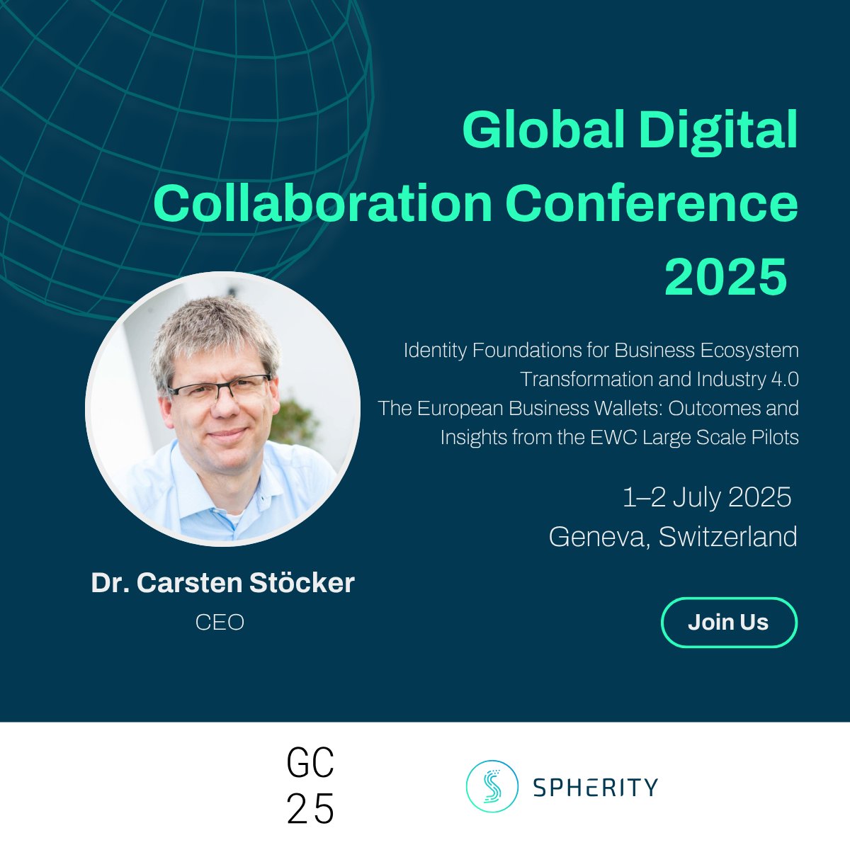 Spherity (@spherity) on Twitter photo Join us at the Global Digital Collaboration Conference (#GDC2025) in Geneva, July 1–2! 🌍
Our CEO <a href="/CarstenStoecker/">Carsten Stöcker</a> will speak on #EUBW, #DPI, #Industry40 , & #criticalinfrastructure.
2 July | 10:50-11:40 & 15:10-16:10
Register here
globaldigitalcollaboration.org
#Spherity Join us at the Global Digital Collaboration Conference (#GDC2025) in Geneva, July 1–2! 🌍
Our CEO <a href="/CarstenStoecker/">Carsten Stöcker</a> will speak on #EUBW, #DPI, #Industry40 , & #criticalinfrastructure.
2 July | 10:50-11:40 & 15:10-16:10
Register here
globaldigitalcollaboration.org
#Spherity