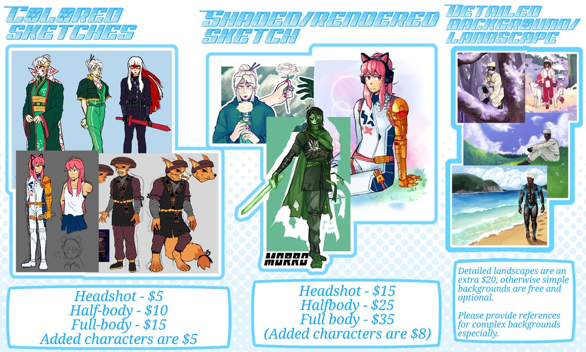 heshavingfun's tweet image. C0mm15510n5 are open, prices are seen below. K0-f1 in replies for more information (guidelines, contact, etc). Thank you :)