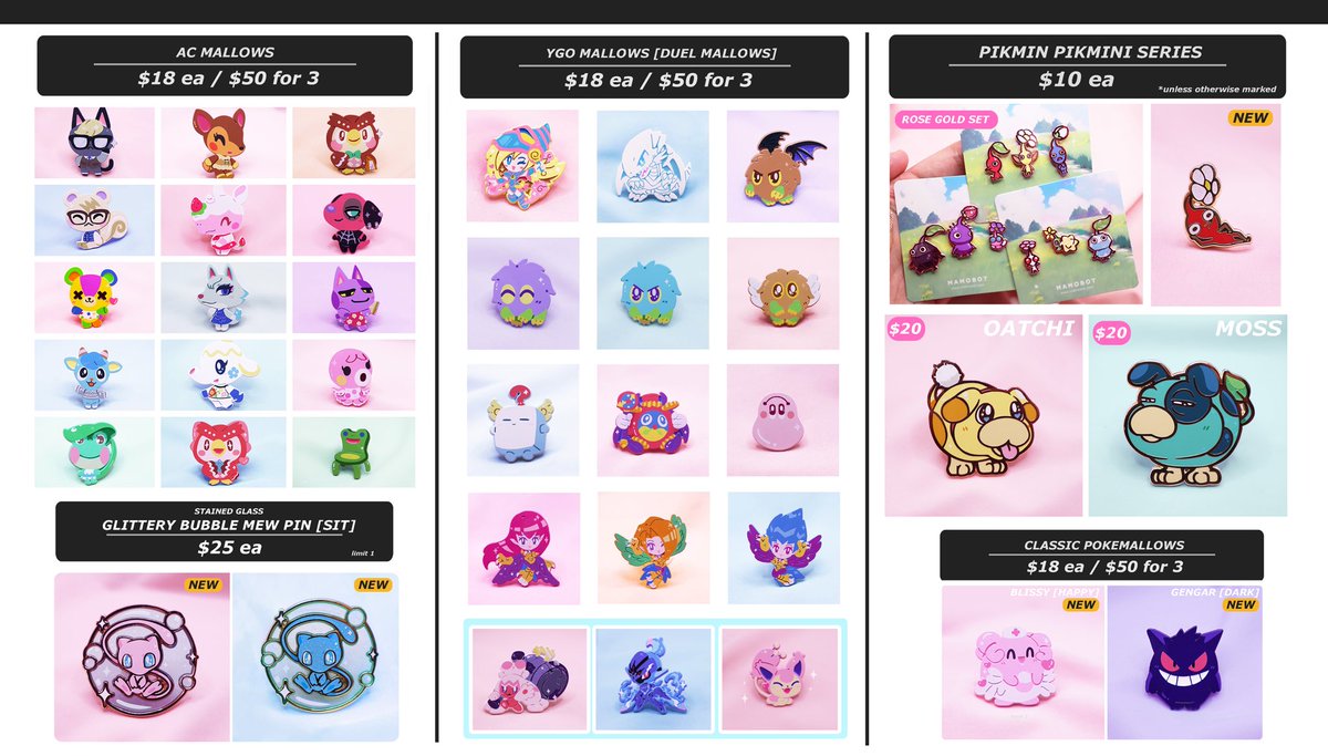 So excited to be attending AX~  Here is a catalogue of some of the things I’ll have! I’ll be at G61 in the back of alley ✨