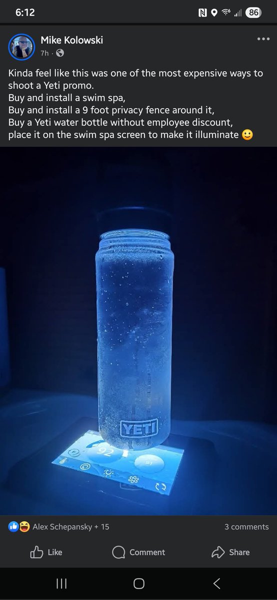 mkolowski's tweet photo. @YETICoolers Figured I'd share the length my wife and I went to, to showcase your amazing water bottle ;-) https://t.co/oKwqQxtwPs