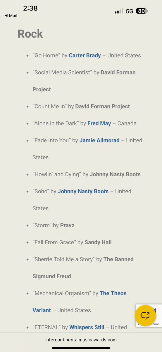 DFP has two songs nominated for an Intercontinental Music Award in the Best Rock Song category. I share these nominations with <a href="/rosecrud/">Sean OKeefe</a> (producer) <a href="/nickmaybury/">Nick Maybury</a> (guitar) Joe George Shadid (guitar) <a href="/AronoffOFFICIAL/">KennyAronoff</a> (drums). Winners announced in late August. 

InterContinental