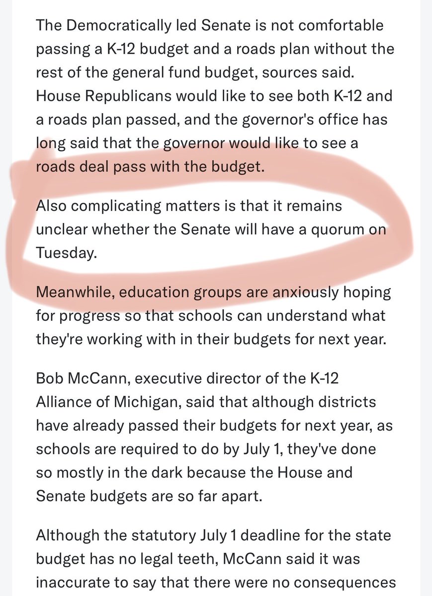 State Senator Roger Hauck (@senrogerhauck) on Twitter photo I don’t know. Seems like a pretty important day for the majority to show up, especially if they’re “negotiating” in “good faith.”
Via <a href="/GongwerMichigan/">Gongwer Michigan (State Affairs Michigan)</a> I don’t know. Seems like a pretty important day for the majority to show up, especially if they’re “negotiating” in “good faith.”
Via <a href="/GongwerMichigan/">Gongwer Michigan (State Affairs Michigan)</a>