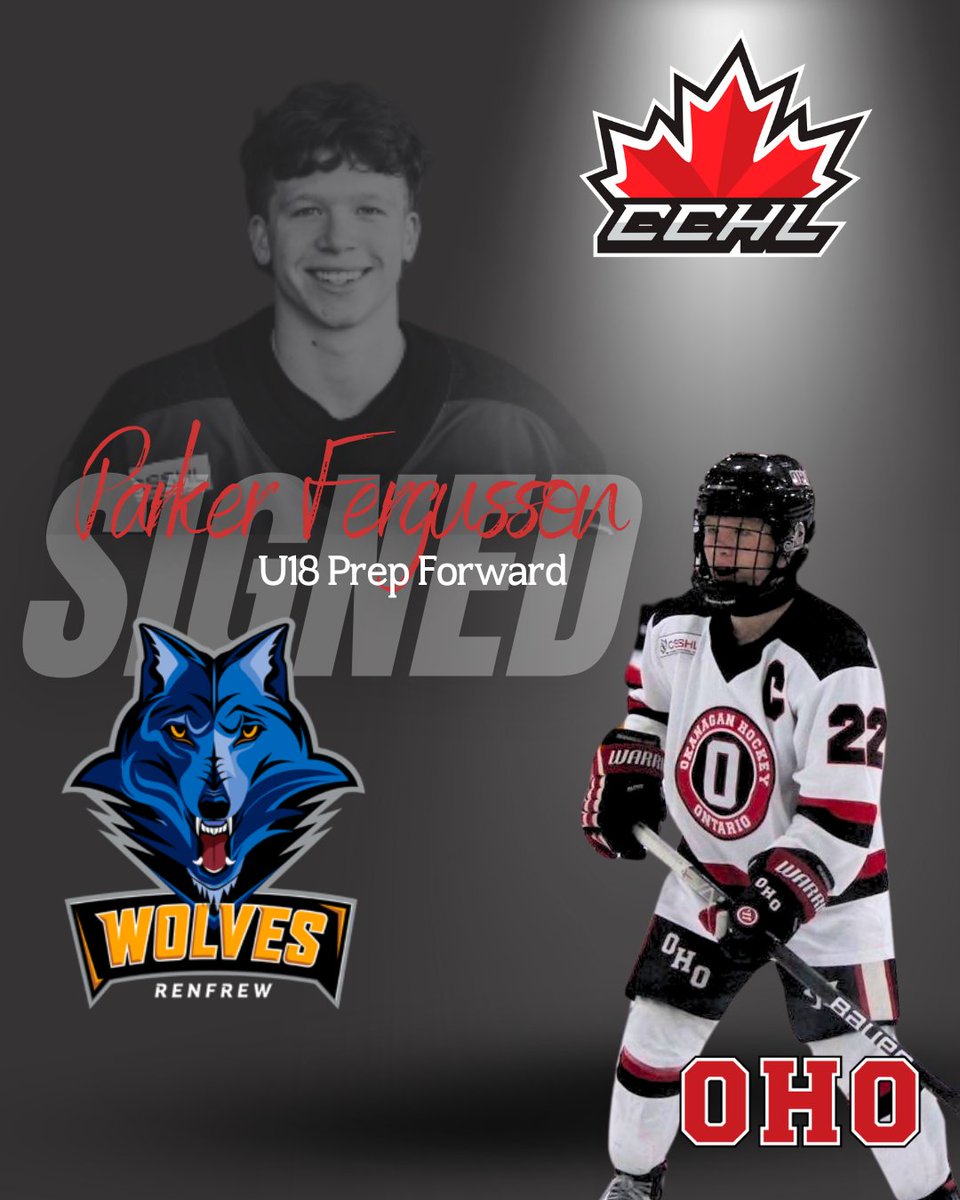 SIGNED! ✍🏼
Huge congratulations to Okanagan Hockey Ontario U18 Prep captain and 2025 graduate Parker Fergusson on signing with the Jr. A <a href="/RenfrewWolves/">Renfrew Wolves</a>  of the <a href="/TheCCHL/">The CCHL</a> 

Well deserved, Parker — we look forward to cheering you on next season!
<a href="/OkanaganHockey/">Okanagan Hockey Group</a>
