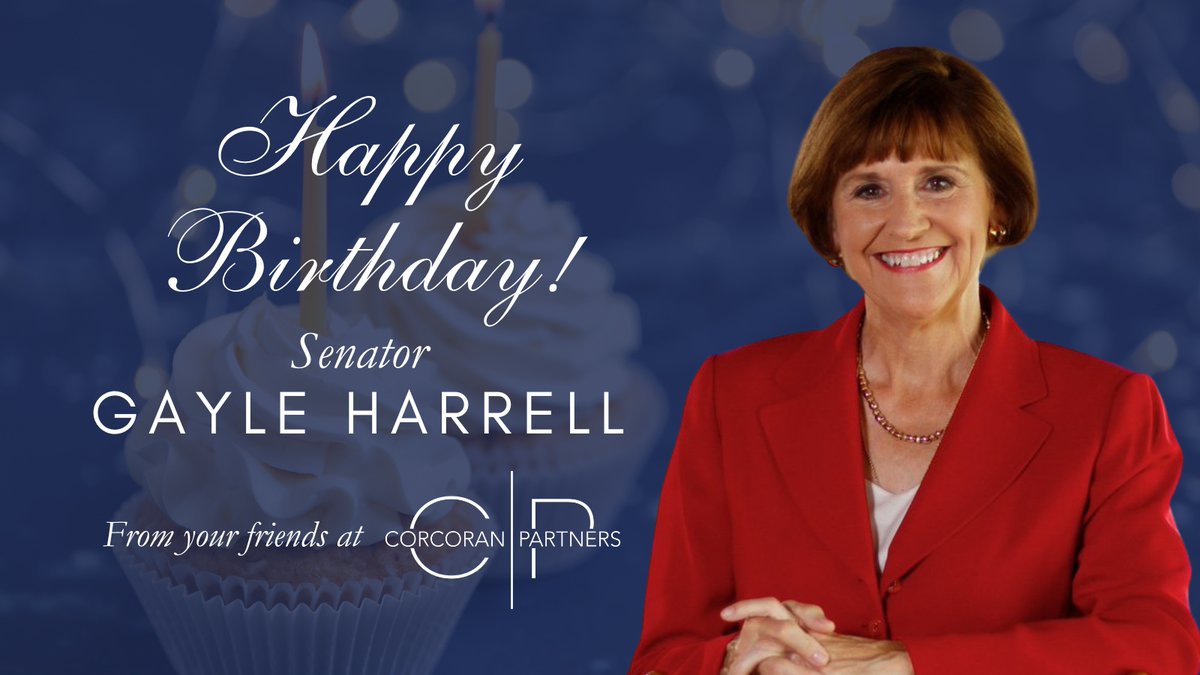 CorcoranFirm's tweet image. Happy Birthday, Senator @Gayle_Harrell!