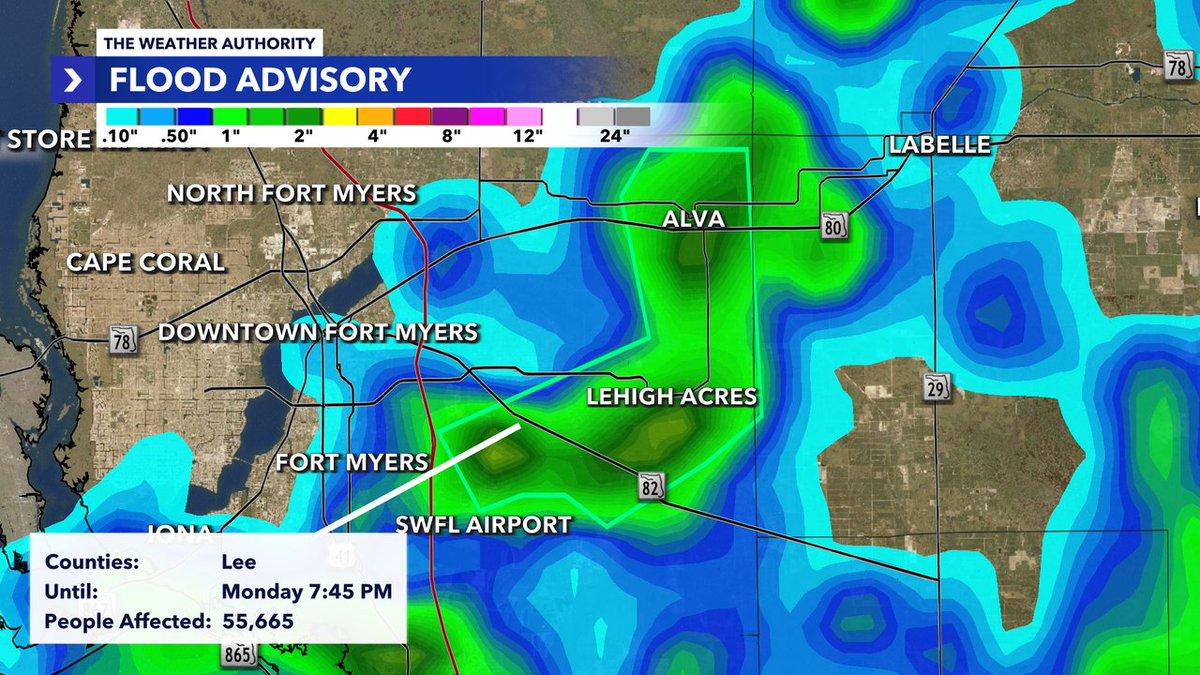 *FLOOD ADVISORY* issued for Lee County until 6/30 7:45PM. Track storms with Southwest Florida's WINK Live Doppler 3X: winknews.com/weather/