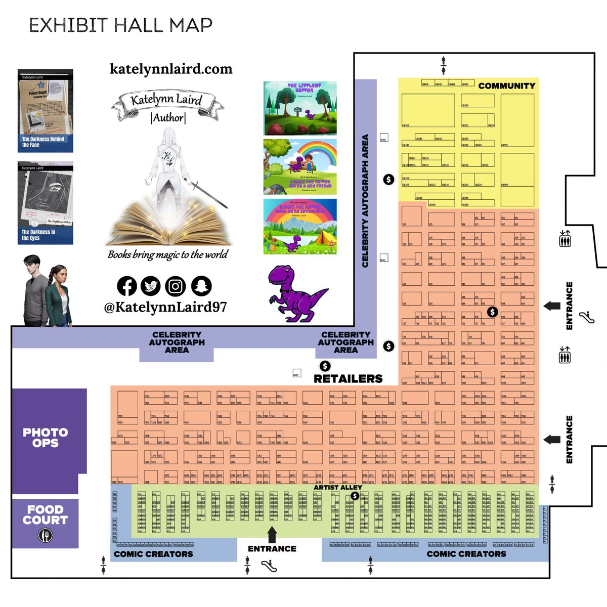 KatelynnLaird97's tweet photo. Calling all nerds! FanExpo Denver is this week! 
And I'll be there with my books, notebooks, bookmarks, plushy raptors, and more! So come if you can. Hope to see you soon! https://t.co/npdbyWMJna