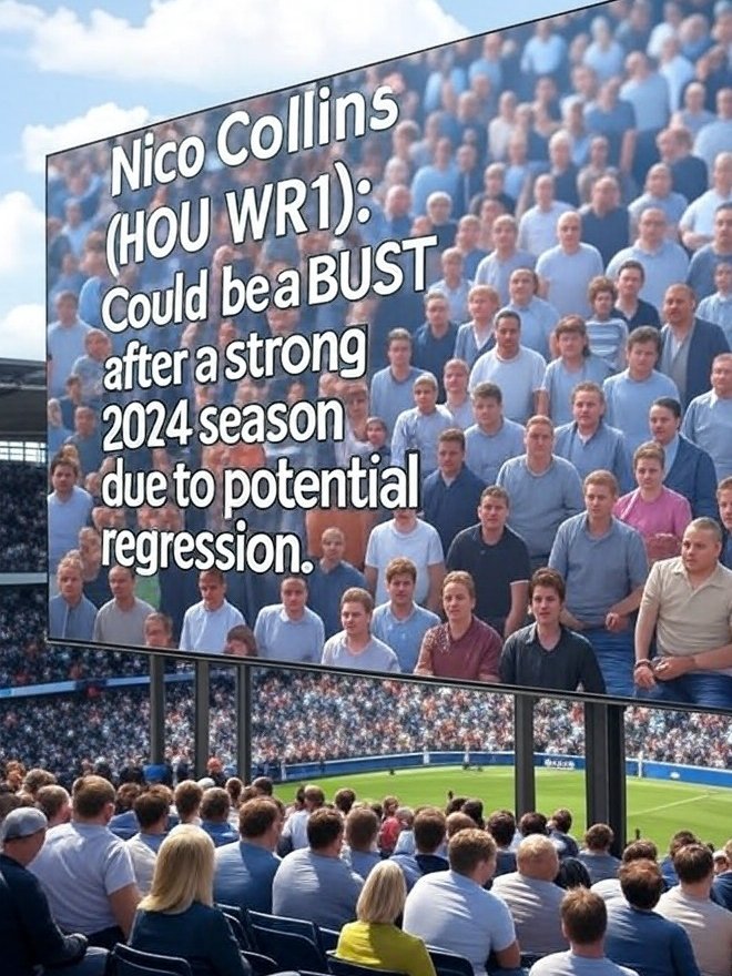 RisBriaNFT's tweet image. Hot @SBSFantasy Fantasy Football Take: Nico Collins (HOU WR1) : Could be a BUST after a strong 2024 season due to potential r egression.