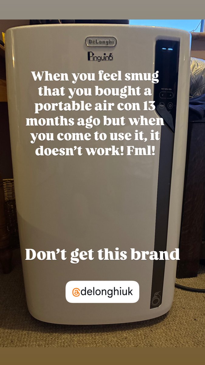 I’ve only use this delonghi air con about 4 times in the passed 14 months and it’s broken already! 
can any one help fix it? <a href="/DeLonghiUK/">Delonghi</a>