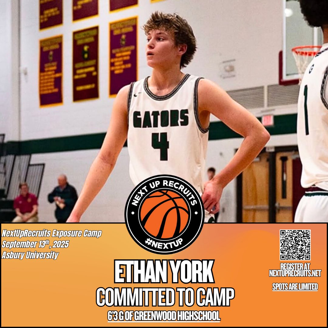 NextUpRecruits (@nextuprecruits) on Twitter photo 2028 - 6’3 G Ethan York (<a href="/ethanyork39/">Ethan York</a>) of Greenwood (KY) has registered for our Exposure Camp at Asbury U on September 13th.
Register Here: nextuprecruits.sportngin.com/register/form/… 2028 - 6’3 G Ethan York (<a href="/ethanyork39/">Ethan York</a>) of Greenwood (KY) has registered for our Exposure Camp at Asbury U on September 13th.
Register Here: nextuprecruits.sportngin.com/register/form/…