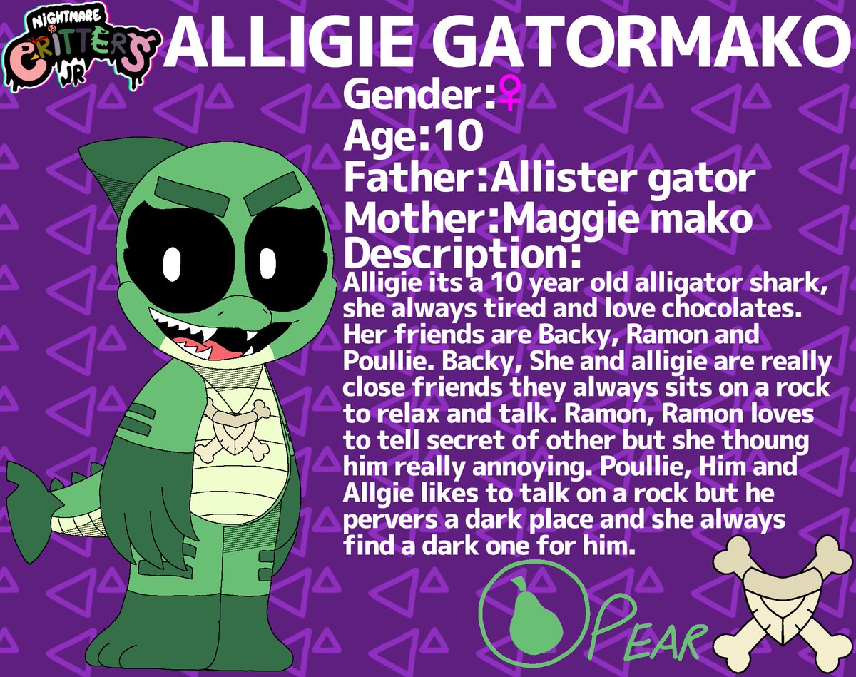 RoshTheRacoon8's tweet image. Nightmare Critters JR 4/4!

Alligie gatormako!

#NightmareCritters #NightmareCrittersAU #NightmareCrittersJR 
#AlligieGatormako