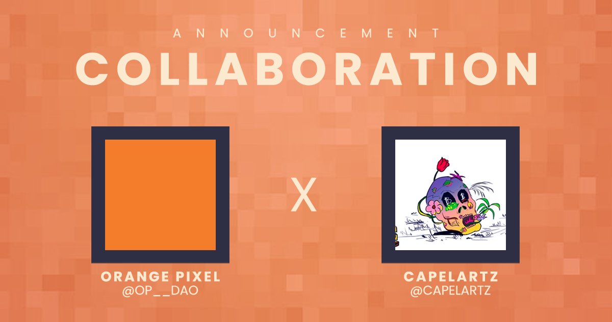 🚨C O L L A B  -  A L E R T 🚨

We Are Happy To Announce Our Collaboration With

<a href="/op__dao/">Orange Pixel DAO</a> 🤝 <a href="/Capelartz/">Capelartz</a> 

⬇️Join our community and Participate on the WL  Giveaway ⬇️
alphabot.app/opdao-x-bitcoi…
alphabot.app/opdao-x-bitcoi…