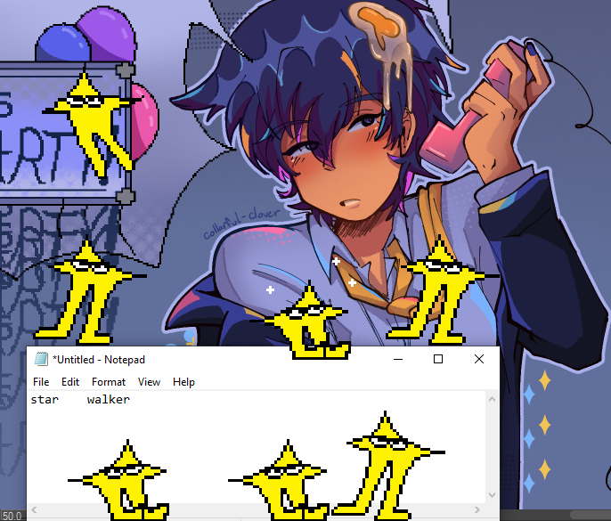 [interest check] i made a starwalker shimeji after being inspired by the tenna shimeji. would anyone else like him #deltarune #starwalker