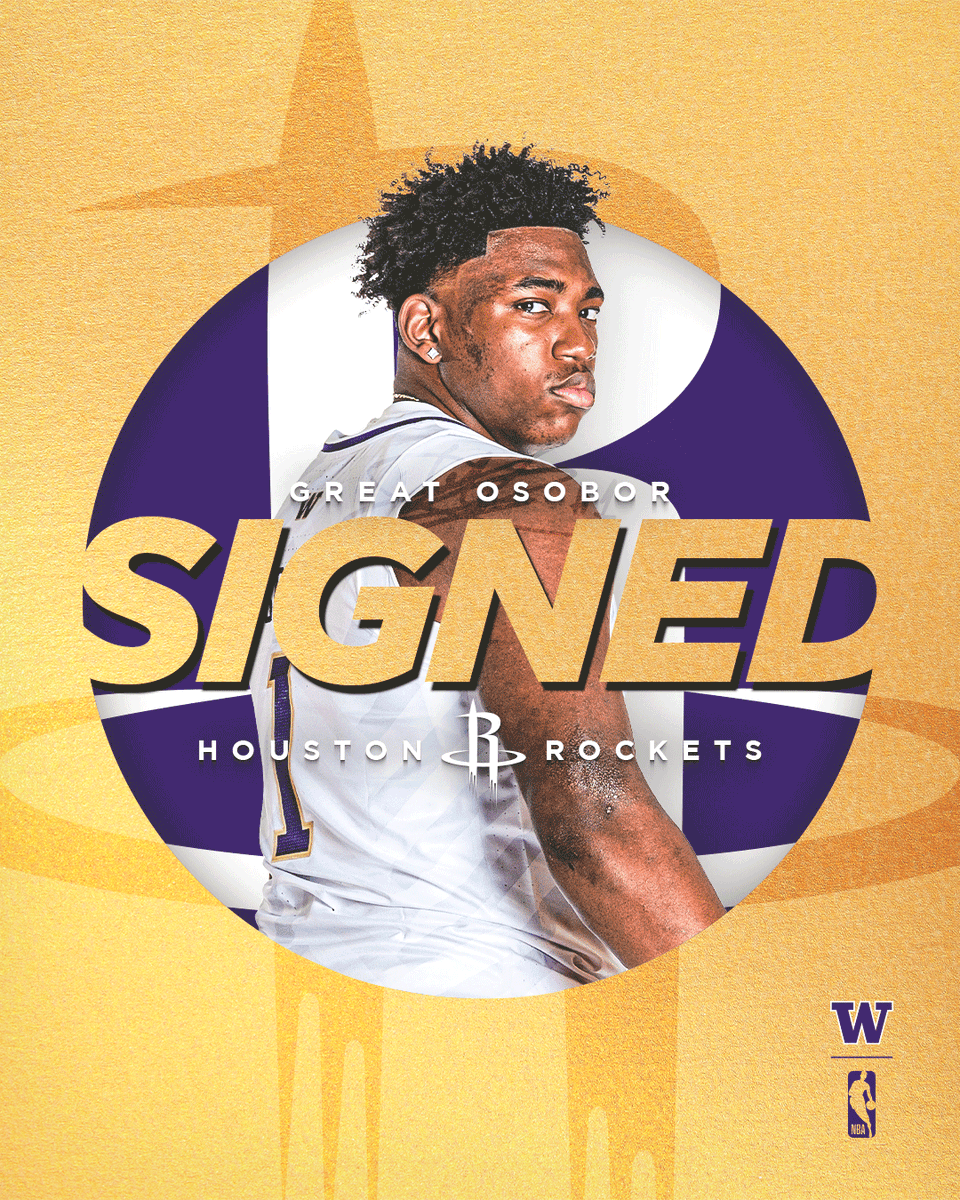 Washington Men's Basketball (@uw_mbb) on Twitter photo Holding it down in H-Town.
Great has signed with the Rockets for the NBA Summer League!
<a href="/GreatOsobor/">Great</a> x <a href="/HoustonRockets/">Houston Rockets</a> Holding it down in H-Town.
Great has signed with the Rockets for the NBA Summer League!
<a href="/GreatOsobor/">Great</a> x <a href="/HoustonRockets/">Houston Rockets</a>