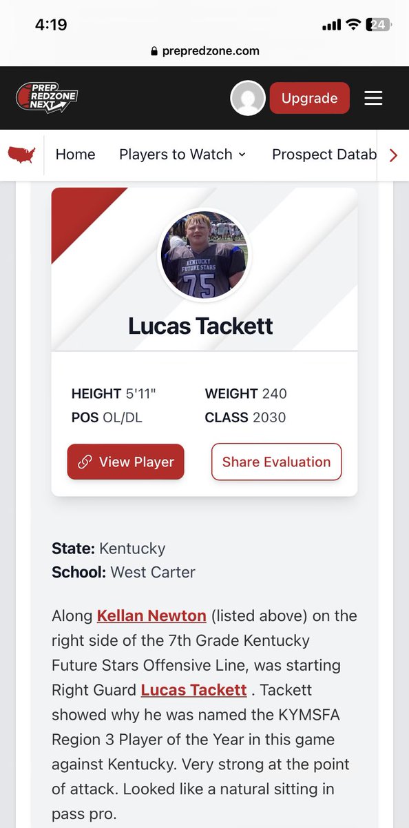 Lucas Tackett (@lucastackett75) on Twitter photo Thank you <a href="/AlPopsFootball/">𝐀𝐋 𝐏𝐨𝐩𝐬</a> for the evaluation!
<a href="/KYFUTURESTARS/">Ricco Hughes</a> <a href="/PrepRedzoneNext/">Prep Redzone 𝙉𝙀𝙓𝙏 🏈</a> <a href="/WestCometsFBall/">West Carter Comet Football Official</a> Thank you <a href="/AlPopsFootball/">𝐀𝐋 𝐏𝐨𝐩𝐬</a> for the evaluation!
<a href="/KYFUTURESTARS/">Ricco Hughes</a> <a href="/PrepRedzoneNext/">Prep Redzone 𝙉𝙀𝙓𝙏 🏈</a> <a href="/WestCometsFBall/">West Carter Comet Football Official</a>