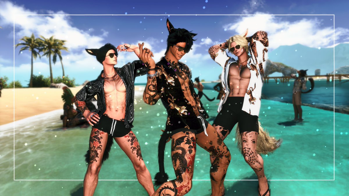 SeitenXIV's tweet image. ʙᴀᴊᴀ ʙᴏʏꜱ
w/ @fieroffxiv & @BeniFFXIV
#ffxivsummerbash #GPOSERS #EorzeaPhotos #miqote #ffxivsnaps