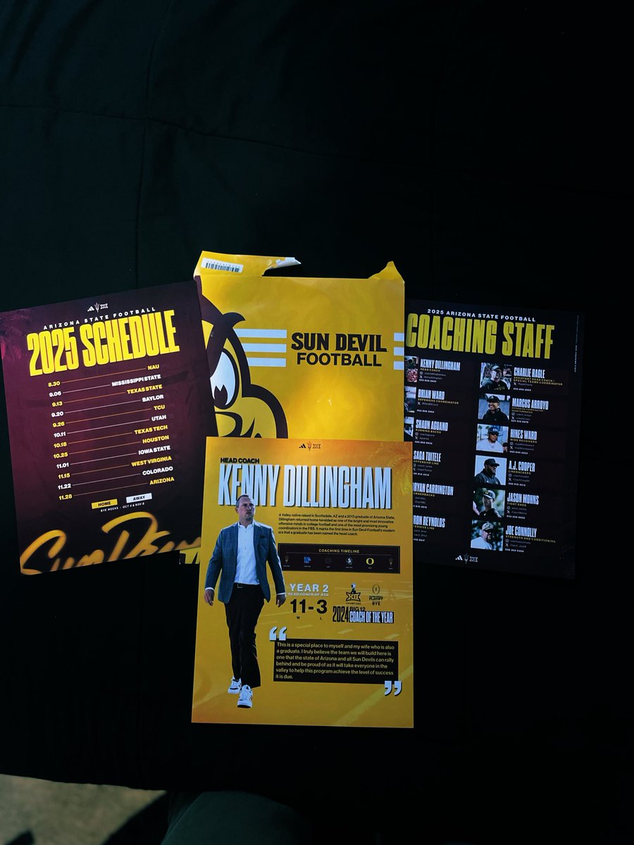 Braylon “B” Lane (@braylon15lane) on Twitter photo thank you <a href="/ASUFootball/">Sun Devil Football</a> for the mail🔱😈#sundevils #ForksUp
<a href="/KennyDillingham/">Coach Dillingham</a> <a href="/aguanos/">Shaun Aguano 🔱 🏈🤙🏽🙏🏽</a> <a href="/CoachBC_/">Bryan Carrington</a> <a href="/RagleCharlie/">Charlie Ragle</a> <a href="/coacharroyo/">Coach Arroyo</a> <a href="/mvp86hinesward/">Hines Ward</a> <a href="/CoachCoop84/">AJ Cooper</a> <a href="/Coach_Joe28/">Joe Connolly</a> thank you <a href="/ASUFootball/">Sun Devil Football</a> for the mail🔱😈#sundevils #ForksUp
<a href="/KennyDillingham/">Coach Dillingham</a> <a href="/aguanos/">Shaun Aguano 🔱 🏈🤙🏽🙏🏽</a> <a href="/CoachBC_/">Bryan Carrington</a> <a href="/RagleCharlie/">Charlie Ragle</a> <a href="/coacharroyo/">Coach Arroyo</a> <a href="/mvp86hinesward/">Hines Ward</a> <a href="/CoachCoop84/">AJ Cooper</a> <a href="/Coach_Joe28/">Joe Connolly</a>