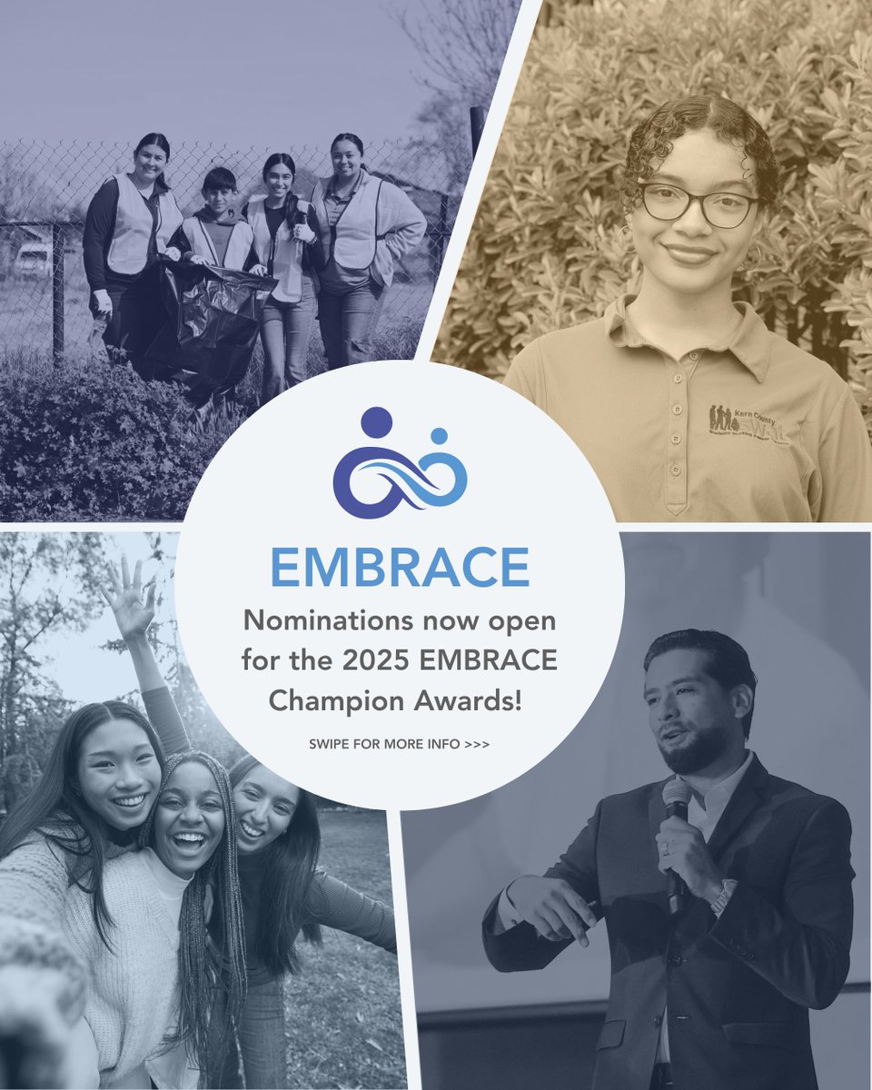 KCSOS's tweet image. Nominations now open for the 2025 EMBRACE Champion Awards! Submit your nominations by Sept. 12, 2025 at the following link: bit.ly/embracechamp