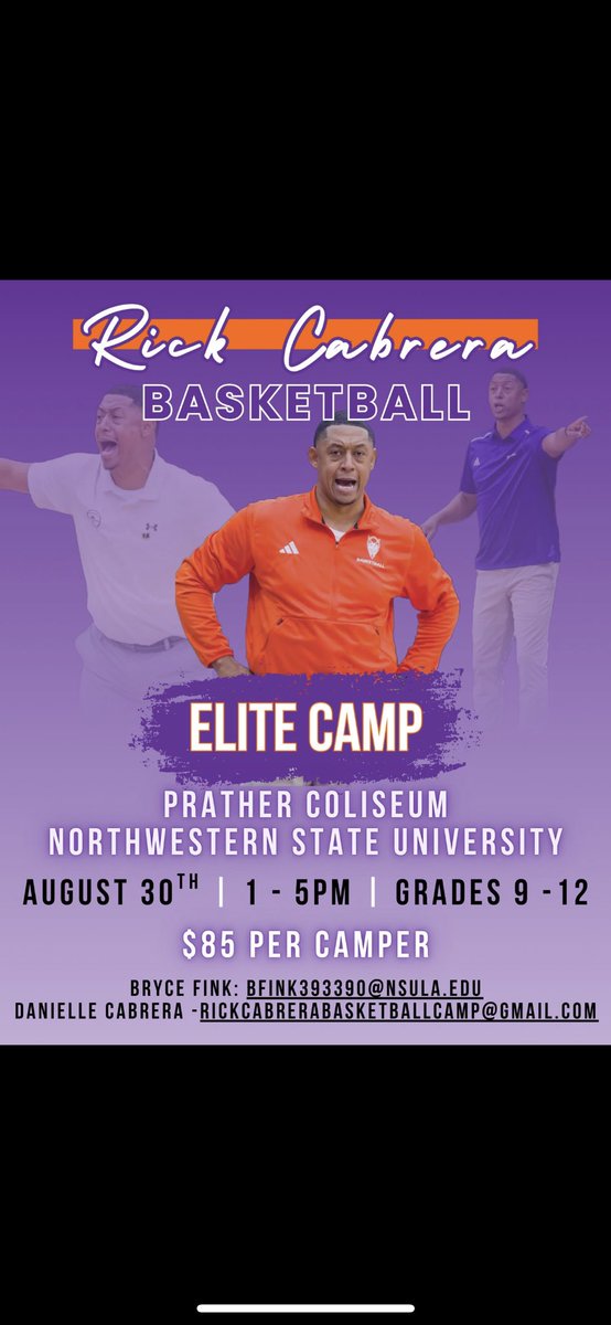 NSUDemonsMBB's tweet image. 🚨 Calling All Serious Hoopers! 🚨
Ready to take your game to the next level?
Rick Cabrera Basketball - Elite Camp is built for competitive athletes looking to improve, get noticed, and train like a college player. 🏀
📅 August 30th -- 1 - 5pm
forms.gle/CBEWqBMg5F65fq…
