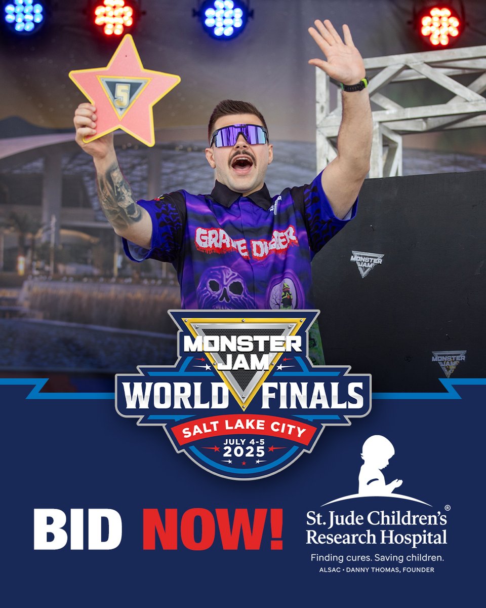 MonsterJam's tweet photo. LAST CHANCE! We reopened the MJWF St. Jude fundraising. Bid by 11:59 PM on 7/1. All proceeds go to St. Jude. You can participate virtually.
Visit https://t.co/ChlBQ43GVj for details!
#MonsterJam #MJWF #MonsterTrucks #StJude #EarlyAccess #PitParty #Qualifying #Fundraising https://t.co/ccRtSBXuop