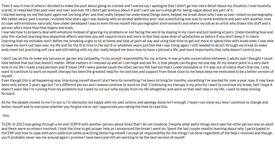 Addressing everything and taking accountability, thank you for reading.