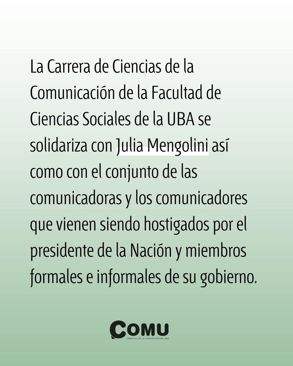 comuUBA's tweet image. Nuestra solidaridad con @juliamengo ante el brutal hostigamiento que está sufriendo.