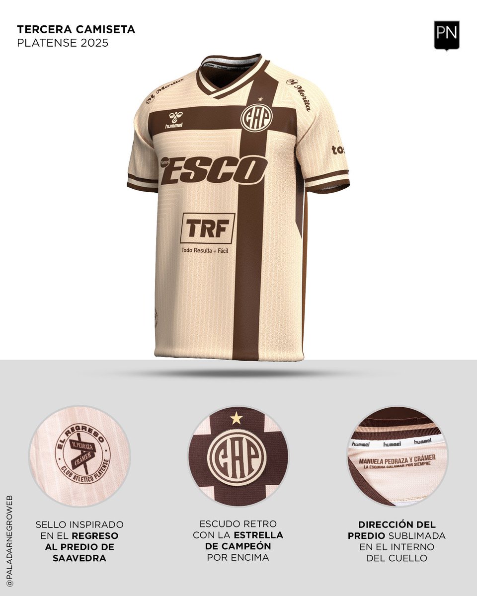 🟤⭐️ La nueva tercera camiseta del <a href="/caplatense/">Club Atlético Platense</a> x <a href="/hummelargentina/">hummel Argentina</a>, en detalle.
