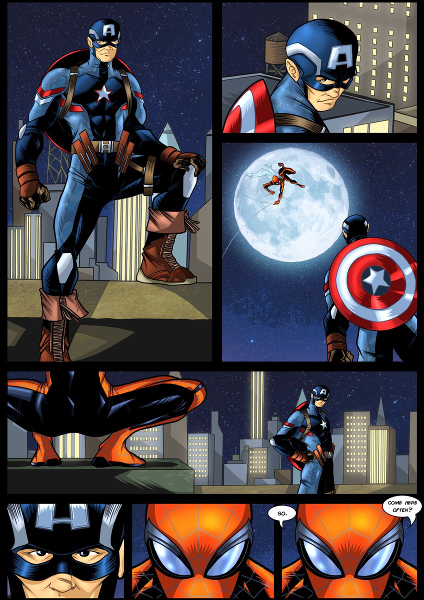 SamRWilloughby's tweet image. Been working on this for a while, a redraw of one of my favourite exchanges in Spider-Man - Civil War, using my designs 🤘🏻 written by J. Michael Straczynski, artwork by me! Hope you guys like it! 🕸🇺🇸