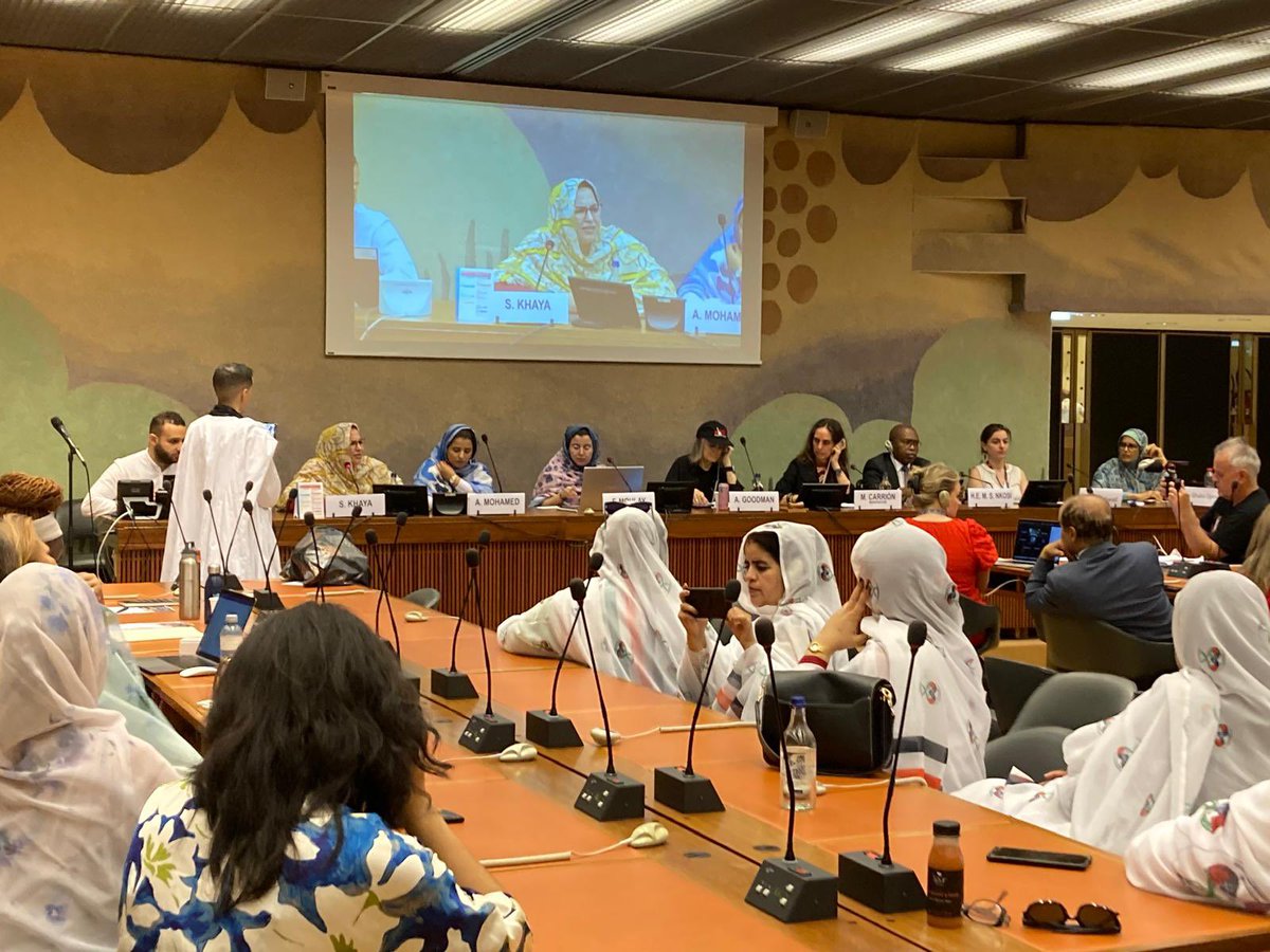 oubibachir's tweet image. Geneva, June 30th 2025;
@mariacarrionq wrote: “Today the UN Human Rights Council belonged to the Sahrawi 🇪🇭 people. A super powerful presentation with victim testimony of the report on gender based violence by Morocco 🇲🇦 authored by Sahrawi women under occupation at a…