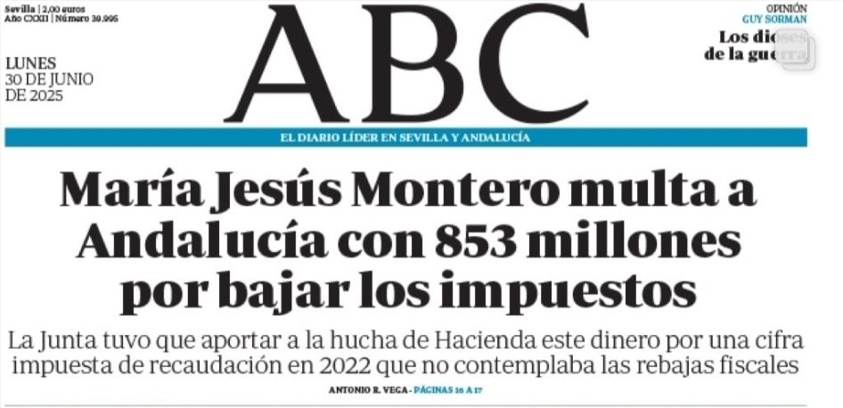 La ministra Montero impone
una multa de 853 millones a su propia
tierra. 
Mientras tanto, <a href="/JuanMa_Moreno/">Juanma Moreno</a>
trabaja para bajar impuestos.
¿Cuál es la
verdadera misión del PSOE?
Ahogar al trabajador.
 #Impuestos