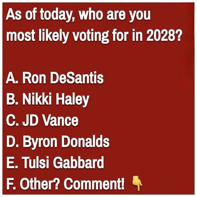 ElephantSignal's tweet image. Who’s your 2028 candidate?