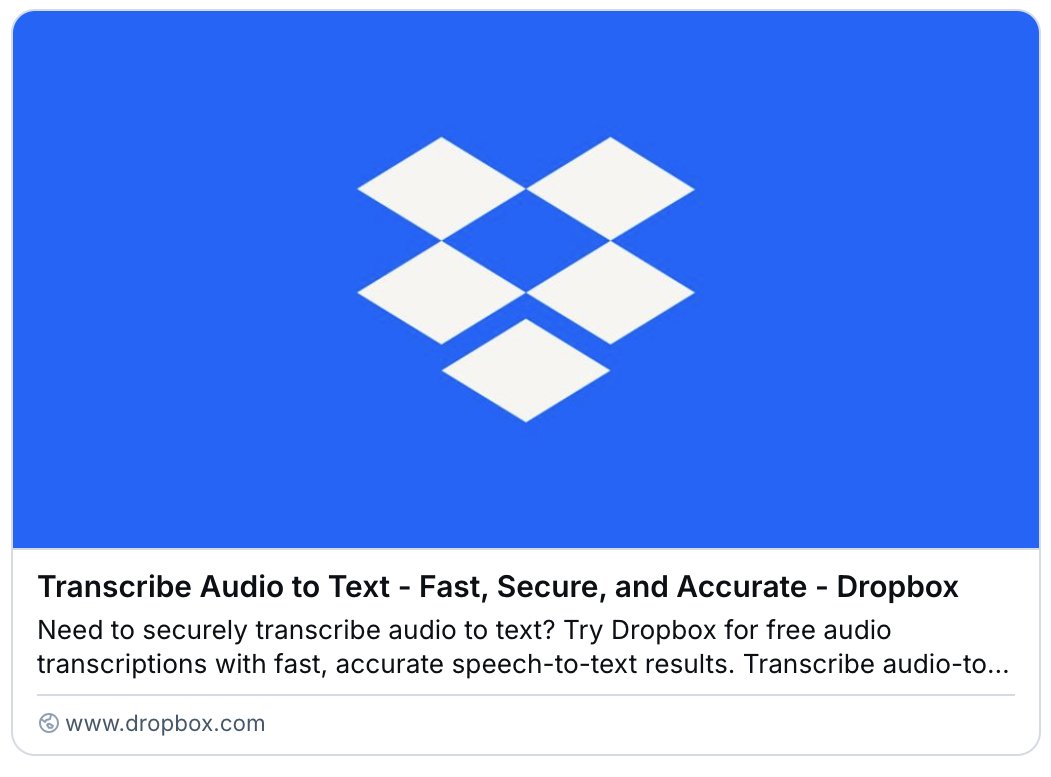 Christopher Martell (@chriscmartell) on Twitter photo Researchers: I just learned that Dropbox will transcribe audio files and now my mind is blown. dropbox.com/features/conte… Researchers: I just learned that Dropbox will transcribe audio files and now my mind is blown. dropbox.com/features/conte…