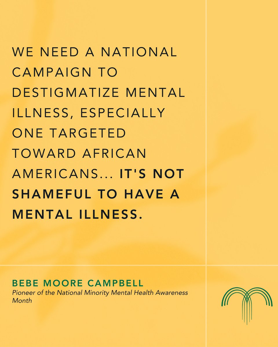 🧠💛 Be kind to your mind this July.

This month is recognized as Minority Mental Health Awareness Month, serving as a reminder to us all that mental health is paramount. Especially in marginalized communities where mental health care is often more stigmatized.