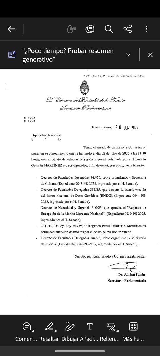 Gracias al impulso de <a href="/oagost/">Oscar Agost Carreño</a> y otros diputados de gran responsabilidad, la sesion especial convocada en Diputados para este miércoles 2/7 incluye como cuarto punto el tratamiento del Orden del Día 719 - Actualizacion montos Ley Penal Tributaria (proyectos de <a href="/rlopezmurphy/">Ricardo López Murphy</a> y