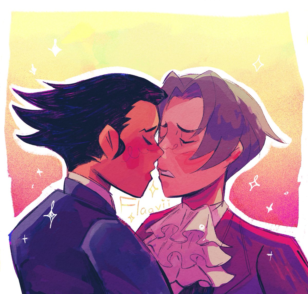 Never again recklessly underestimate my inability to shut up such tenacious, intense, loud, lamentable thoughts of people smooching

#AceAttorney