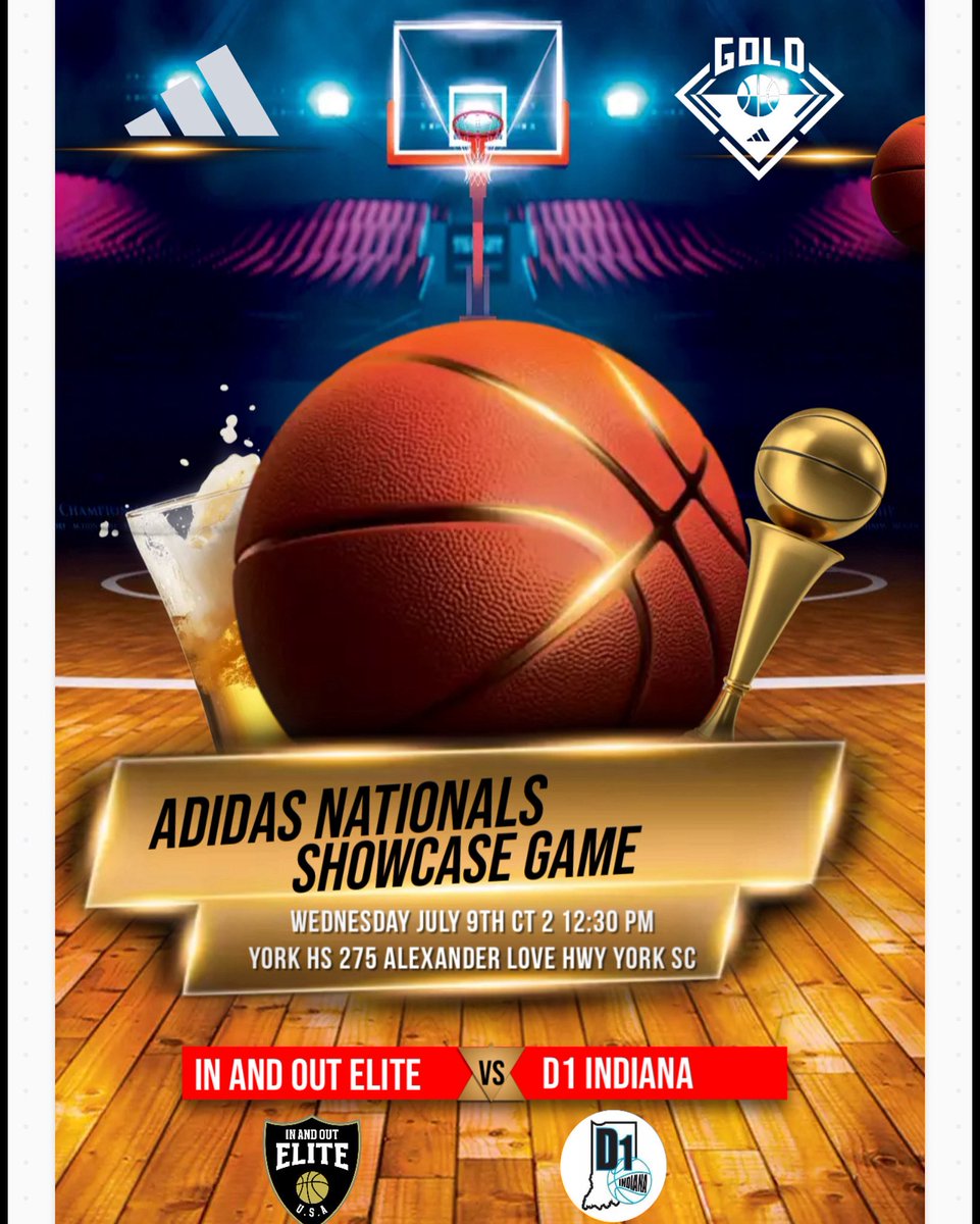 Thanks Adidas… 17U was selected to play invite only Showcase day during Nationals.. VS D1 Indiana… Blessed and Humbled.. Thank you <a href="/3StripesGOLD/">3Stripes GOLD Basketball</a> and <a href="/3SSBCircuit/">3Stripes Select Basketball</a> For recognizing our guys with the opportunity.. Scholarships over Trophies…  Wednesday July 9th 12:30 PM CT 2 York