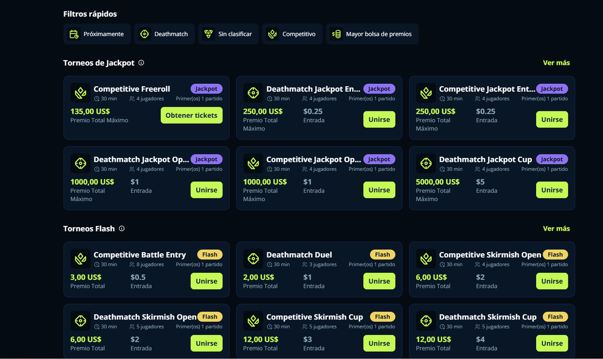 ¿Sabias que las Normals, Rankeds y Deathmatch que te juegas en Valorant normalmente pueden traerte ganancias en <a href="/Gamercraftgg/">Gamercraft</a> ?

Solo te unes a un torneo y juegas tus partidas y podrás obtener un buen $$$$.... Tienes algunos tickets gratis semanalmente para que pruebes!

OJITO!
