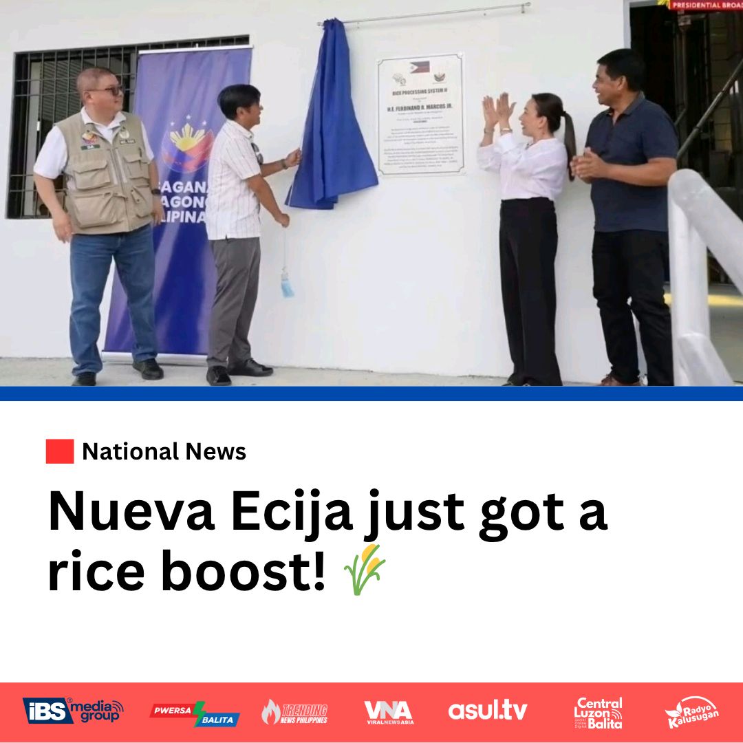 iBSMediaPh's tweet image. PBBM inaugurates a modern rice processing facility in Talavera, Nueva Ecija! 🌾 Target: less post-harvest loss, better income for farmers. Kaya ba nitong solusyonan ang problema sa bigas?

#BBMUpdates #NuevaEcija #RiceProcessing #IBSMedia
IBS Media