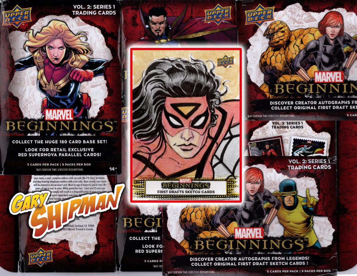 Marvel Beginnings trading card set from
<a href="/Marvel/">Marvel Entertainment</a> and @upperdeckent
has released. Here are some of the sketch cards I drew for the set. #sketchcards #marvel #upperdeck #garyshipmanart #spiderwoman