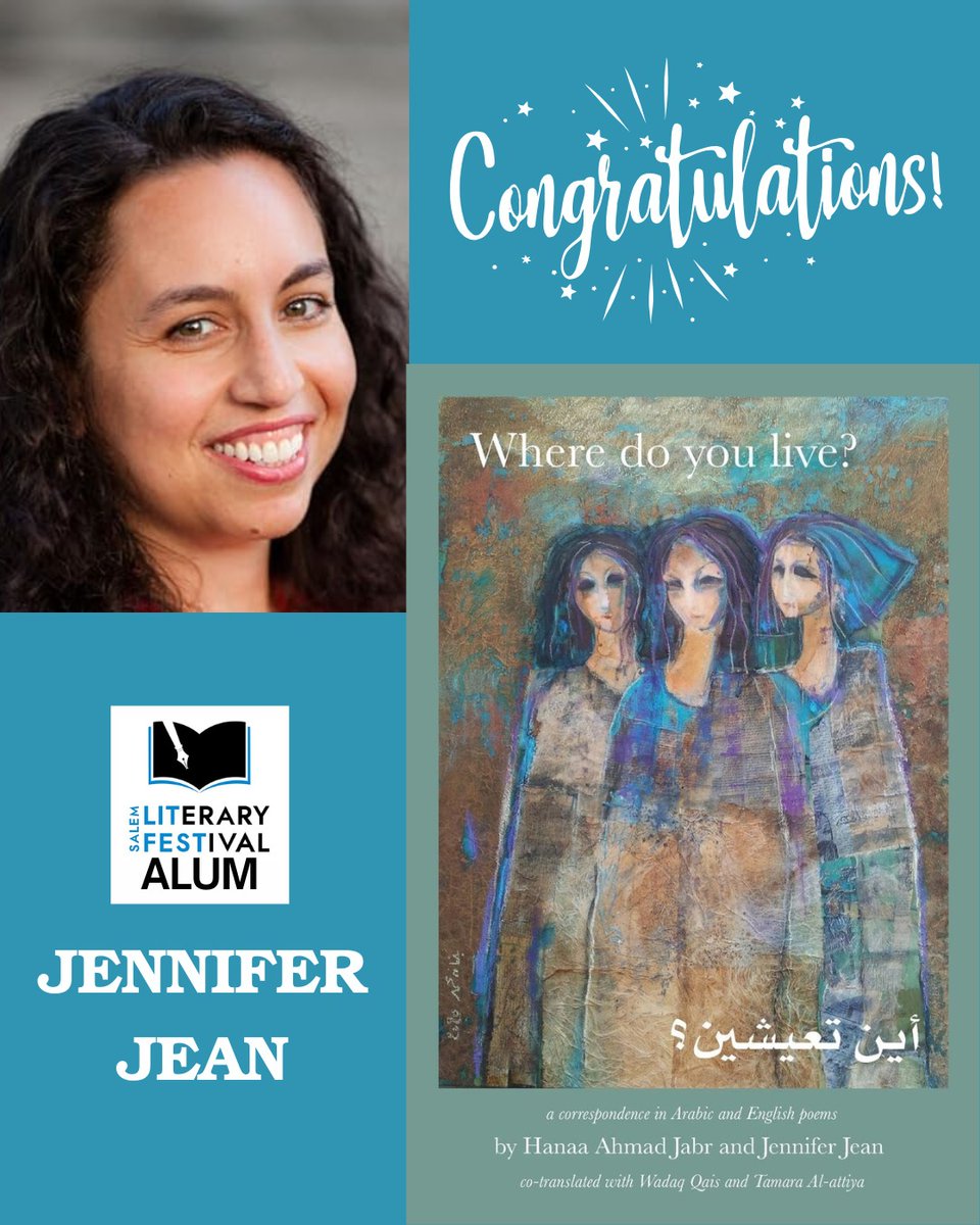 SalemLitFest (@salemlitfest) on Twitter photo Belated congrats to Lit Fest alum <a href="/fishwifetales/">Jennifer Jean</a> on the publication of WHERE DO YOU LIVE? a collection of questions & responses in Arabic and English written and co-translated by Jennifer & Iraqi poet Dr. Hanaa Ahmad Jabr with the aid of translators Tamara Al-Attiya & Wadaq Qais. Belated congrats to Lit Fest alum <a href="/fishwifetales/">Jennifer Jean</a> on the publication of WHERE DO YOU LIVE? a collection of questions & responses in Arabic and English written and co-translated by Jennifer & Iraqi poet Dr. Hanaa Ahmad Jabr with the aid of translators Tamara Al-Attiya & Wadaq Qais.