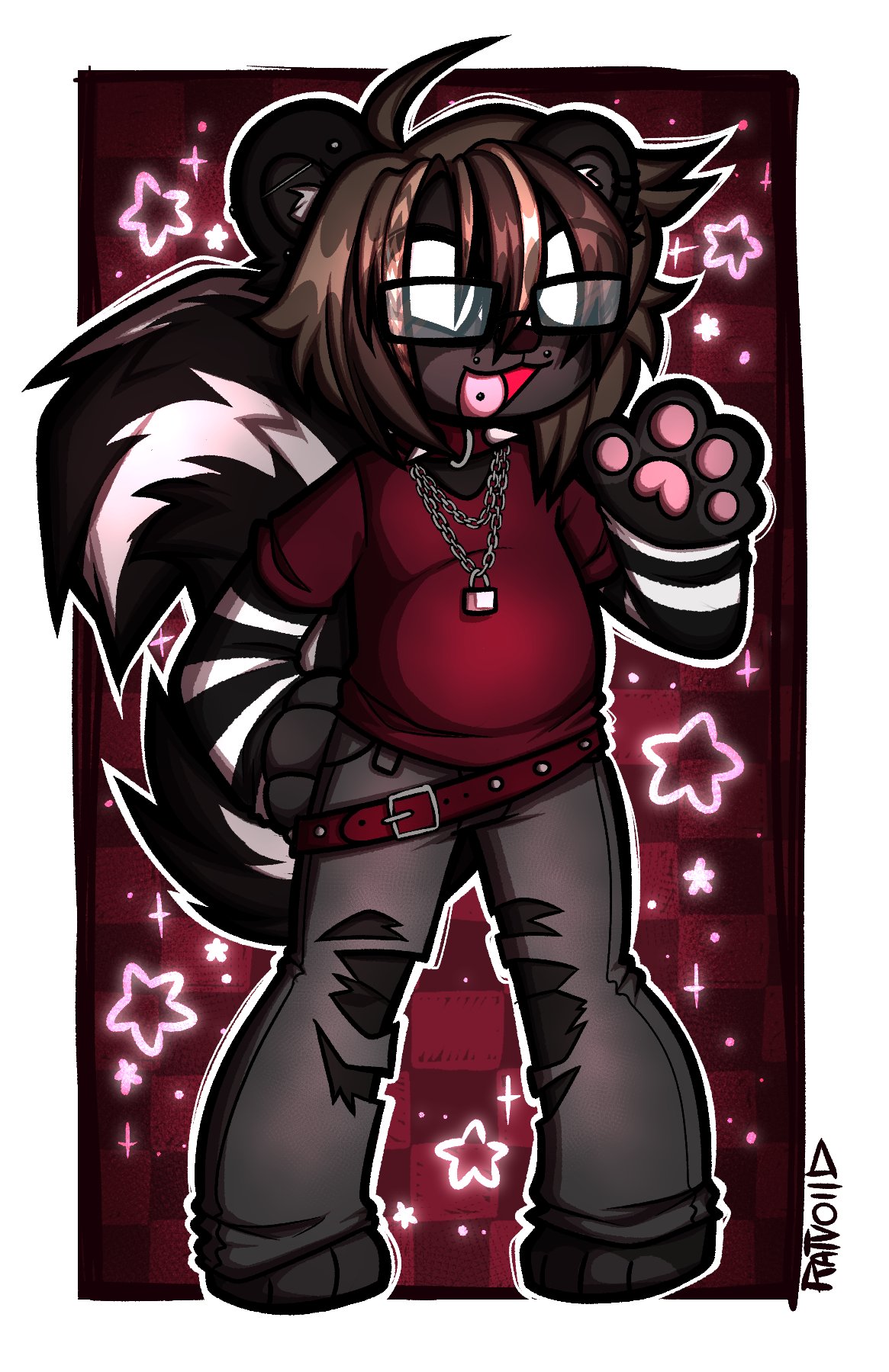 https://x.com/RatVoiid/status/1939822726648074529 Emo Chibi for @AveryAshe\_ Lil' skunk dude for your …