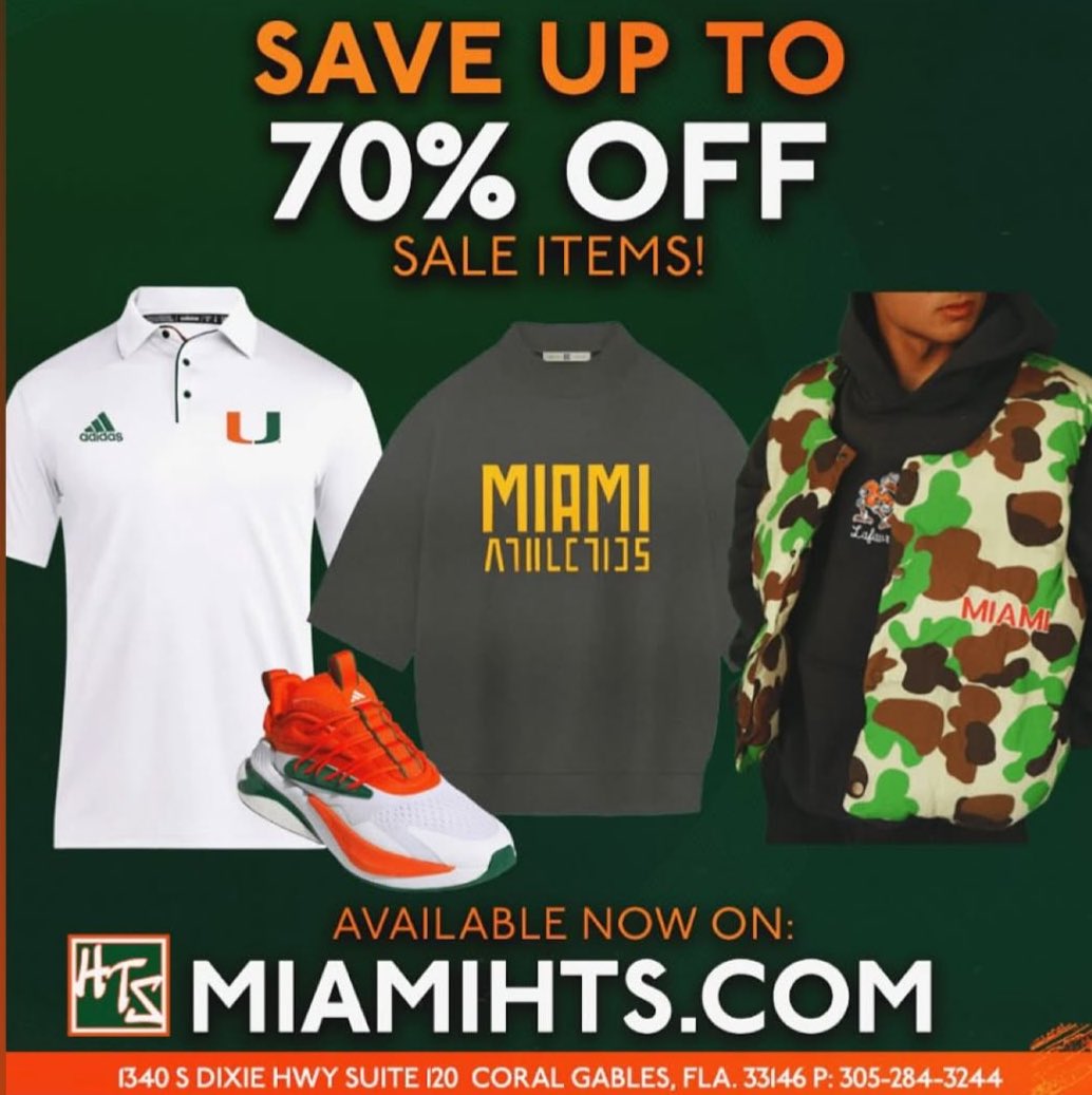 BIG @MiamiHTS! 🔥 Get up to 70% OFF select sale styles in-store or online now! 
miamihts.com/collections/sa…
