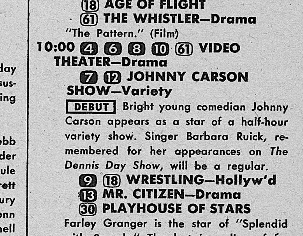 RetroNewsNow's tweet image. 📺DEBUT: ‘The Johnny Carson Show’ premiered 70 years ago, June 30, 1955, on CBS