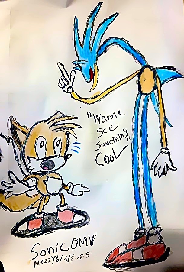 MezTastic's tweet photo. June Art Summary 🎨  Sonic.OMV Redraw 
(I  apologize for the lack of Art this Month. My work Schedule has been really crazy. Been so tired, Ugh 🫩💤)
#SonicTheHedgehog https://t.co/VRWtKUshAW