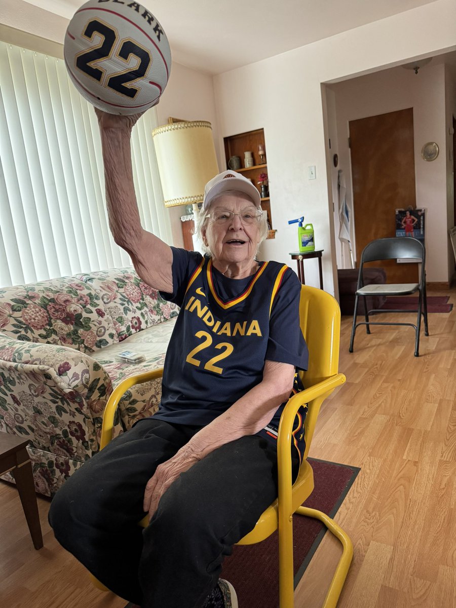 Hey <a href="/CaitlinClark22/">Caitlin Clark</a> me &amp; my oldest sister are coming to see you &amp; the rest of the <a href="/IndianaFever/">Indiana Fever</a> Saturday &amp; we are bringing our 91 year old “SUPER CAITLIN FAN” mom’s jersey!!  Hopefully we can get it signed for her!!  We will be courtside watching pre-game warmup!!  Can’t wait!!