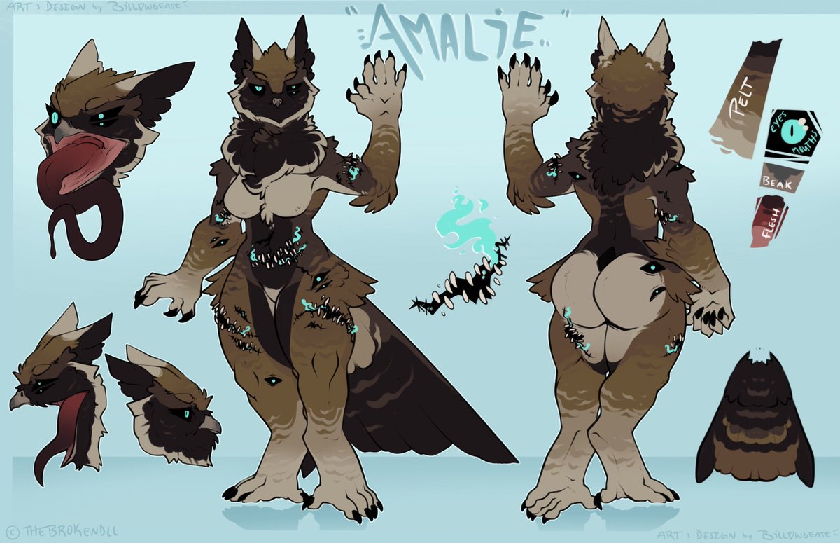 Custom great eared nightjar beastie for <a href="/TheBrokenDll/">Lauren Hazmik</a> ❤️❤️❤️