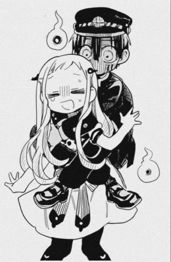 TwinAntares's tweet photo. It's too late for that! You're stuck with me, magically and physically!

[And, just to prove his point, Hanako drops from floating to hang off Yashiro like a monkey]

No take-backsies on this one. https://t.co/H2f69VIU8a